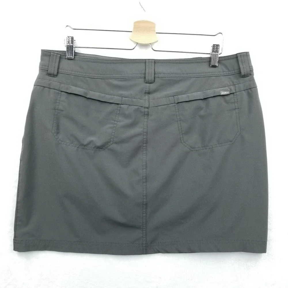Eddie Bauer Skort Women 16 Gray Performance Stretch Active Adventurer 2.0 Skirt‎